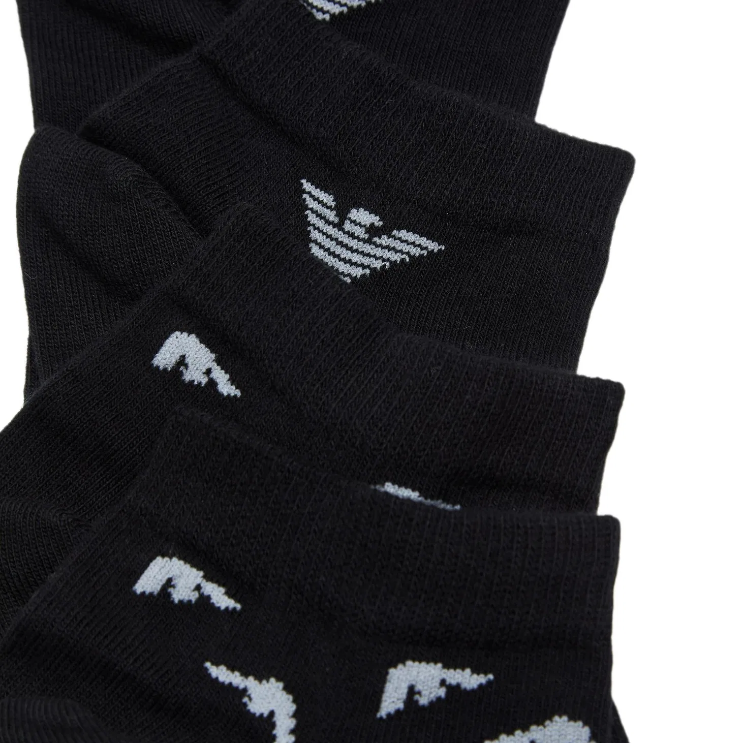 Носки Emporio Armani SS26 Ankle Socks, 2 пары, Black — фото 2