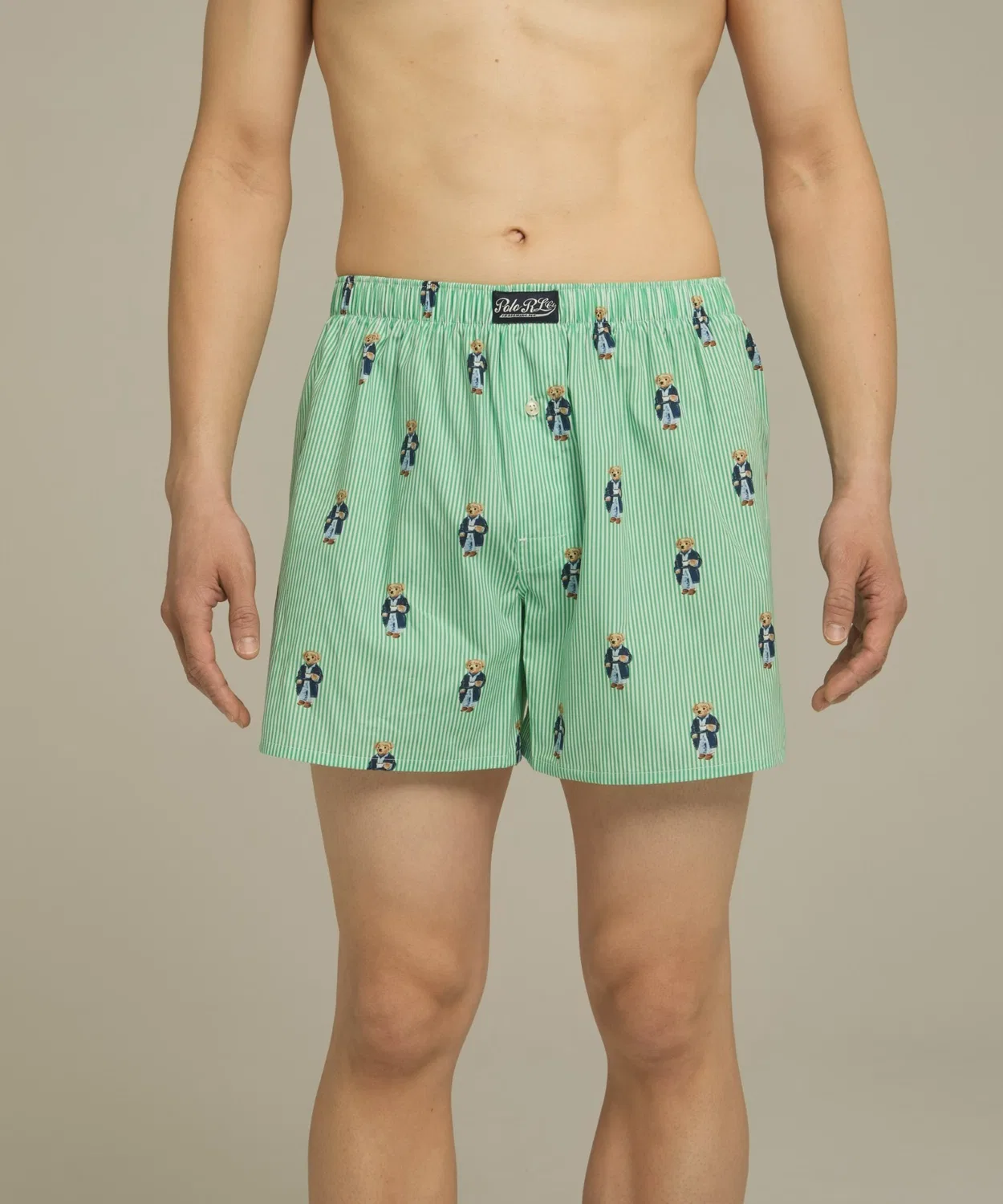 Мужские трусы-боксеры с принтом Morning Robe Bear POLO RALPH LAUREN, Green — фото 2