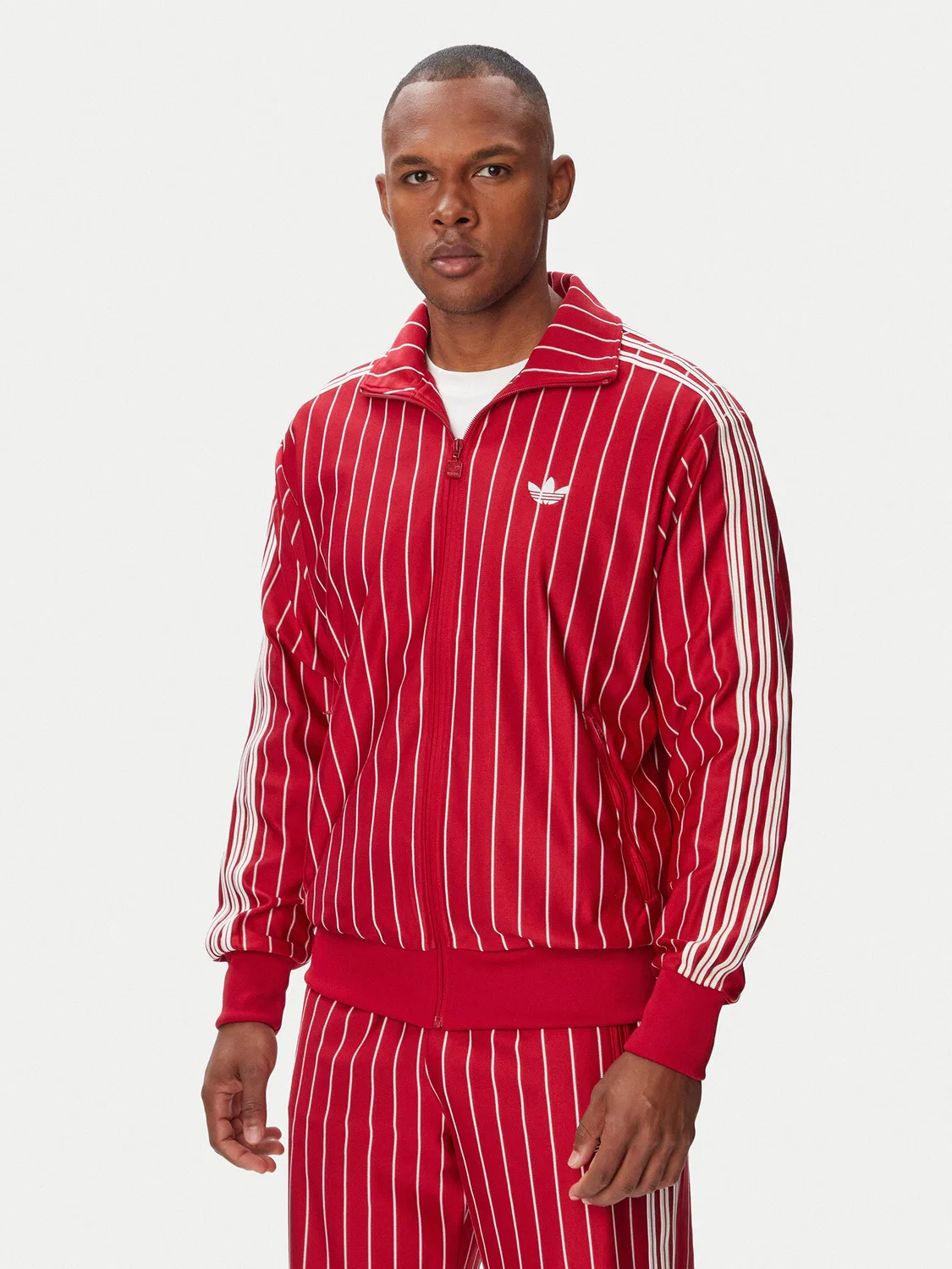 Мужская толстовка стандартного кроя Firebrid Pinstripes Track Top Adidas, красный