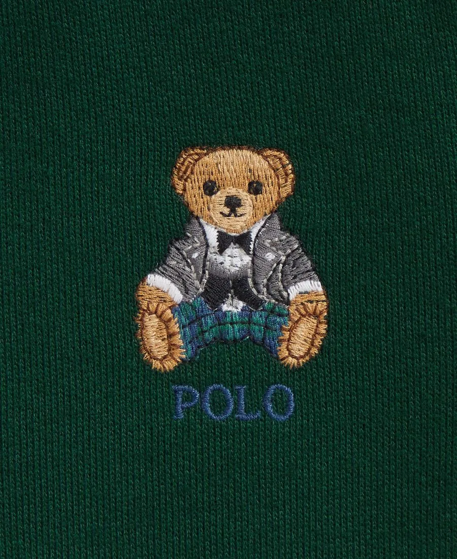 Детский флисовый комбинезон-поло с клетчатым узором для мальчиков Polo Ralph Lauren, Moss — фото 3