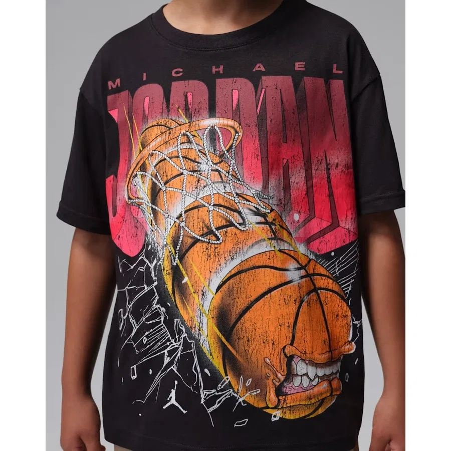 Детская футболка с принтом JDB Monster Ball Nike, Черный — фото 4
