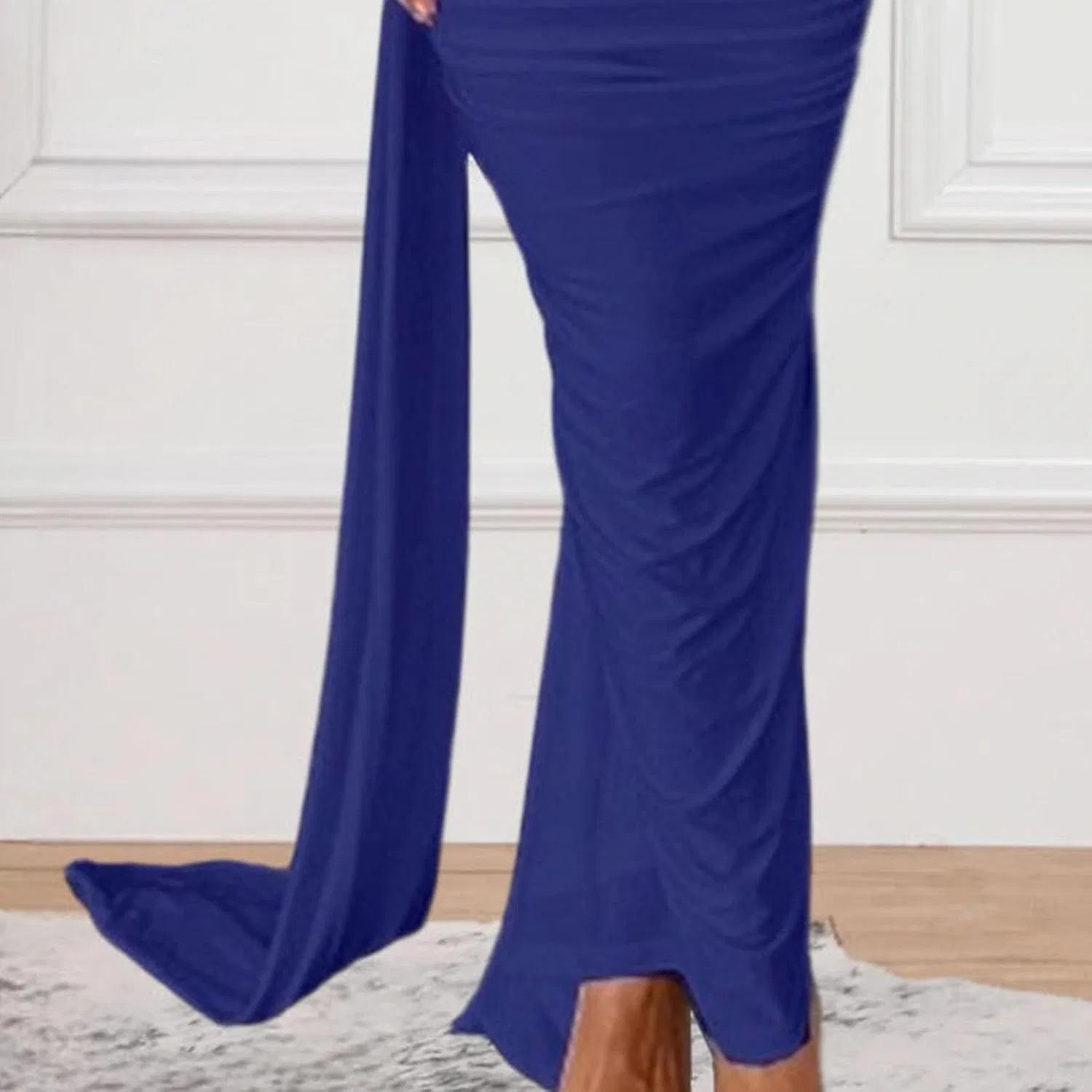 Женское облегающее платье с открытой спиной Bodycon, Lake Blue — фото 4