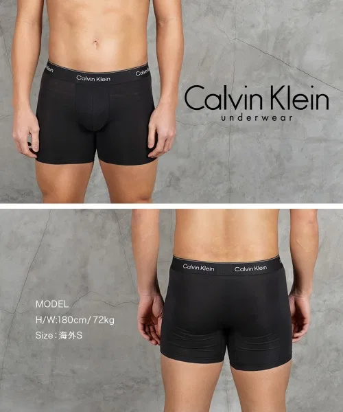 Мужские длинные боксеры из хлопка с эластаном Calvin Klein ICON COTTON STRETCH, черный — фото 3