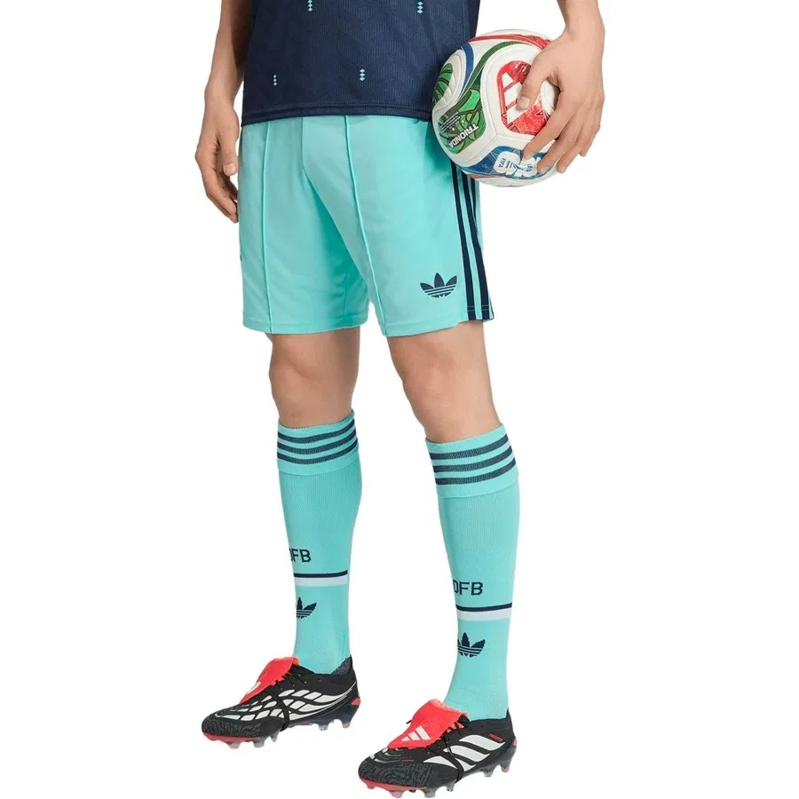 Шорты спортивные с принтом Dfb Almanya 26 Deplasman adidas, Светло-синий
