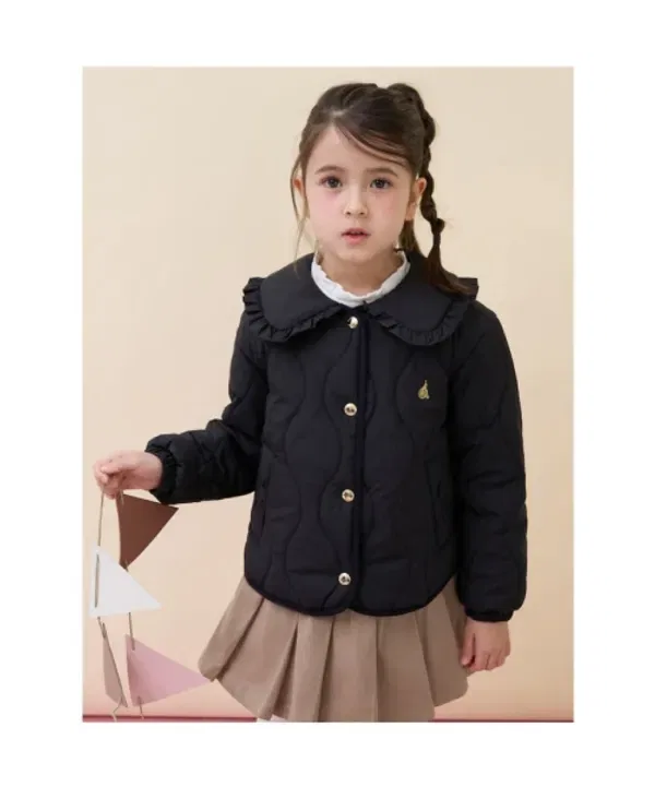 Пуховик детский девичий Beanpole Kids, черный — фото 2
