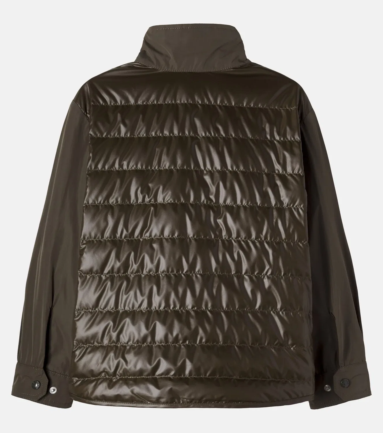 Стеганый пуховик с гусиным пухом Moncler Enfant, зеленый — фото 2