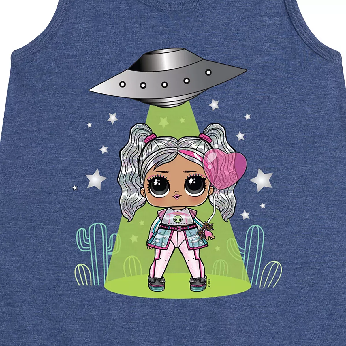 Детское платье-трапеция без рукавов Astro Alien Doll L.O.L. Surprise!, Heather Navy — фото 2