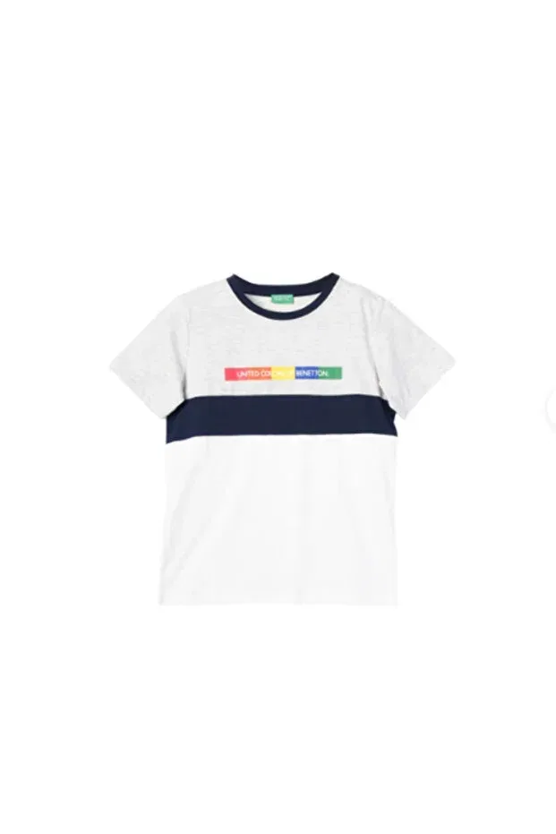 Детская футболка с принтом для мальчиков Benetton, Gray