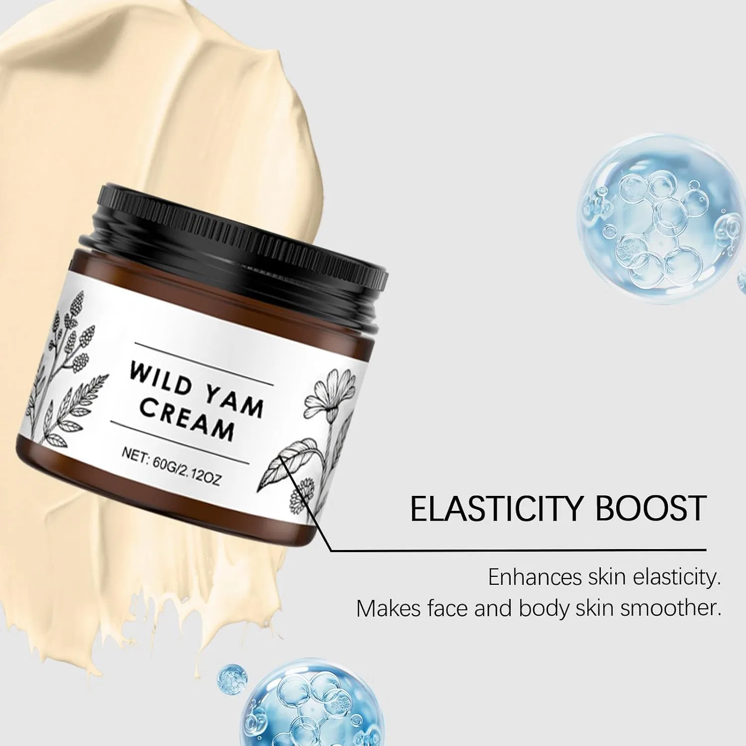 Увлажняющий крем для лица и тела Wild Yam Cream, Raevior, 8 шт, 60 г — фото 4