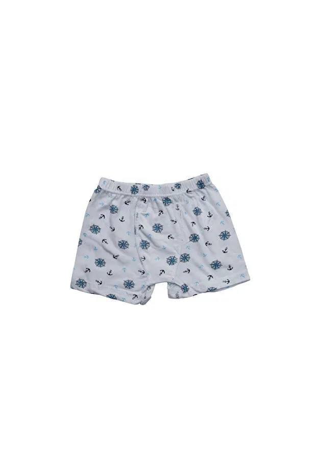 Детские боксеры для мальчиков с принтом комплект 3 шт Anchor patterned Iwings, Gray — фото 2
