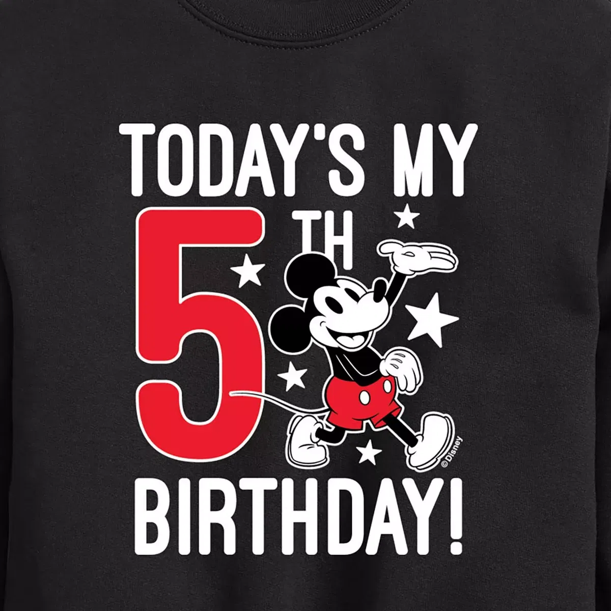 Детское худи с принтом Today's My 5th Birthday Disney, Черный — фото 2