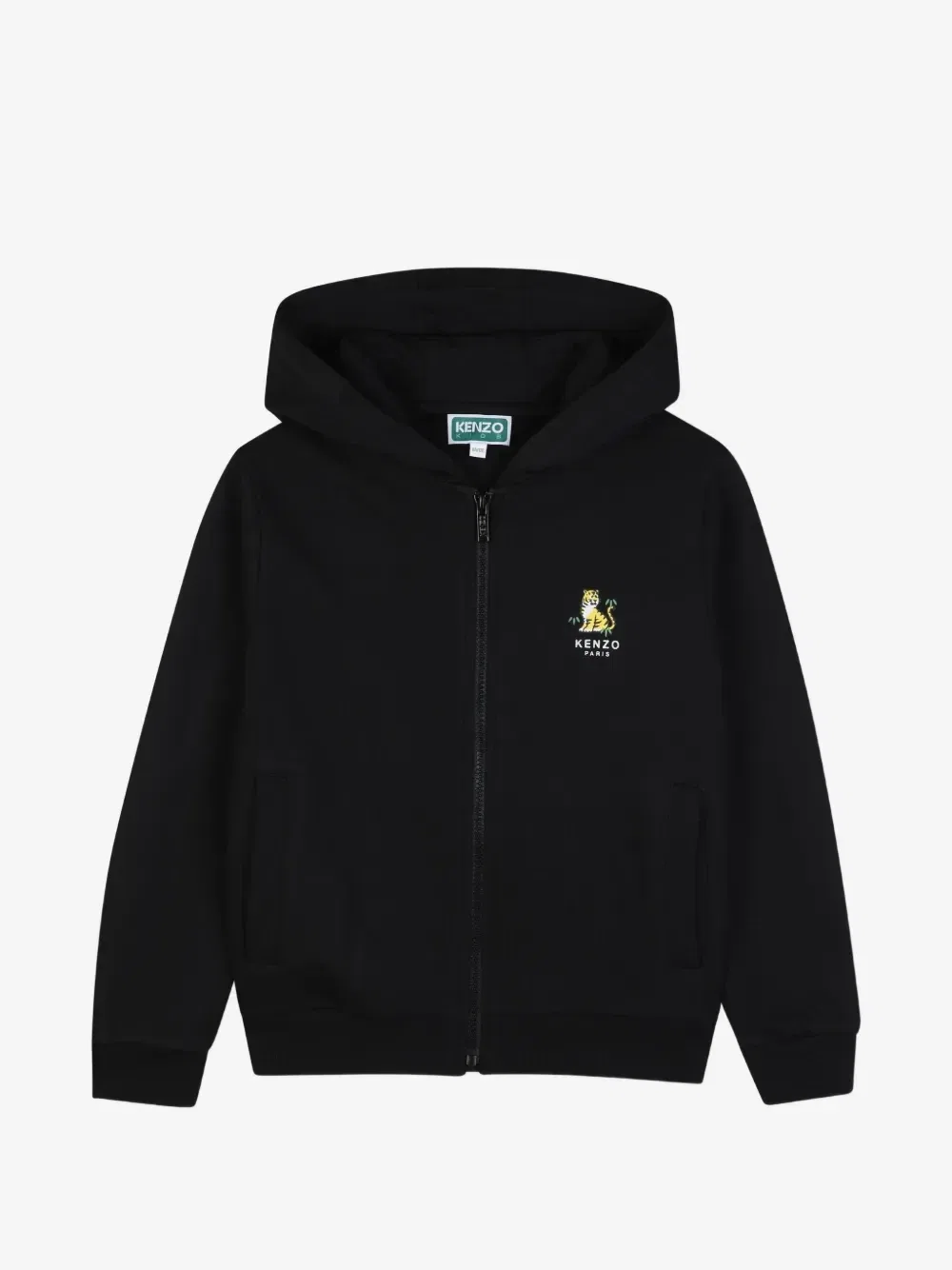 Худи с нашивкой tiger Kenzo Kids, черный