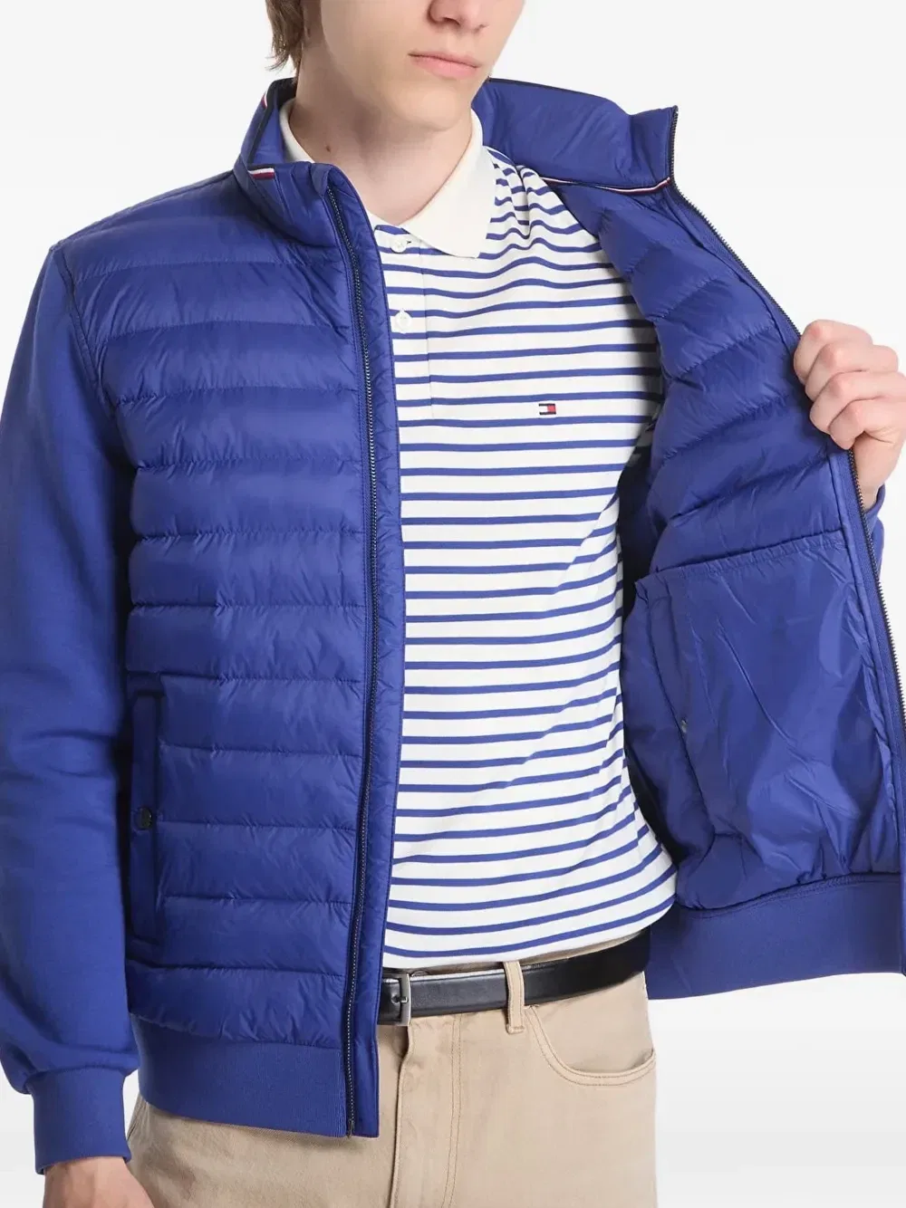 Стеганый свитер на молнии Tommy Hilfiger, синий — фото 3
