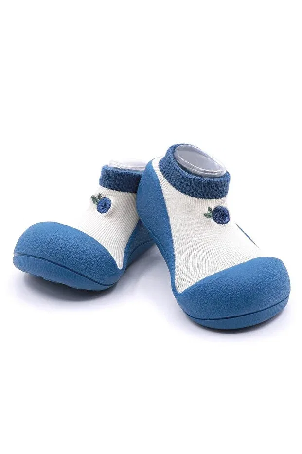 Детские тапочки-носочки с принтом Fruit Blueberry Barefoot First Step Shoes Attipas, Blue