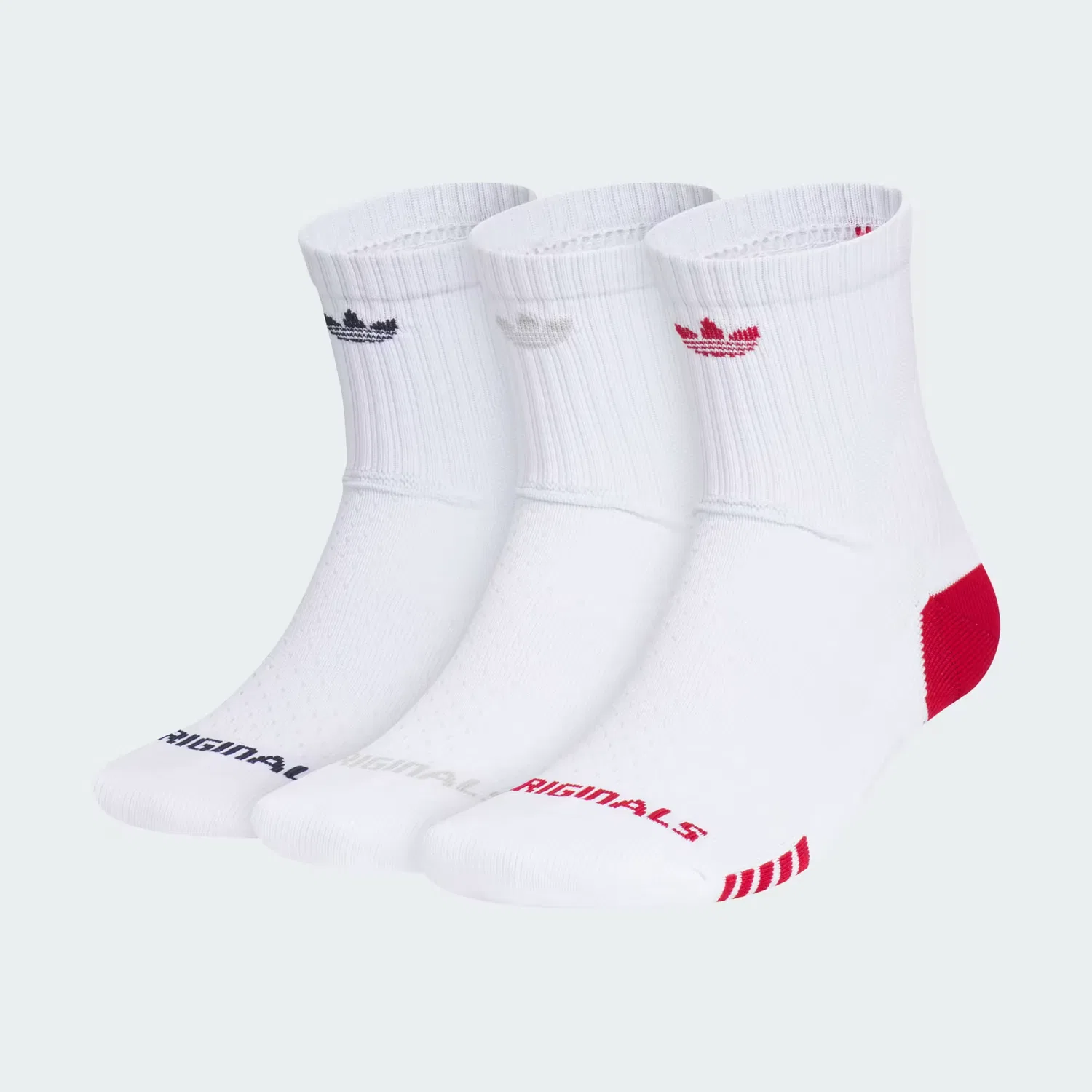Носки высокие с вязаным логотипом, набор из 3 пар, tech 2.0, Adidas Originals, белый/индиго/красный