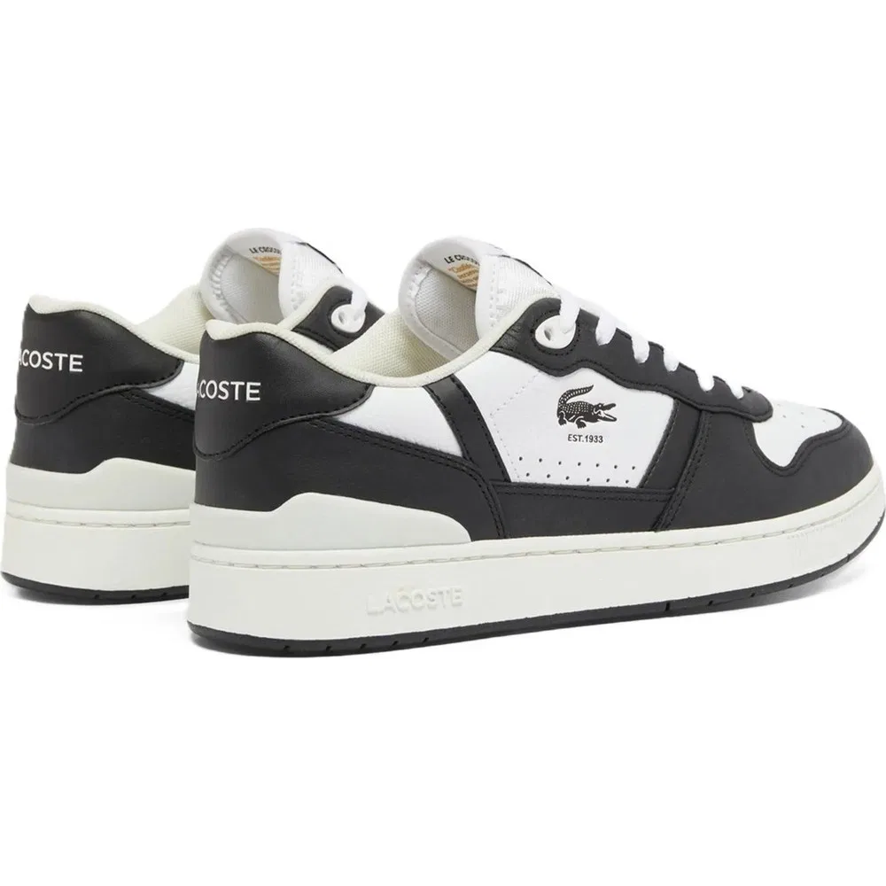 Детские кроссовки Lacoste T-Clip Set Leather из натуральной кожи, бело-черные — фото 3