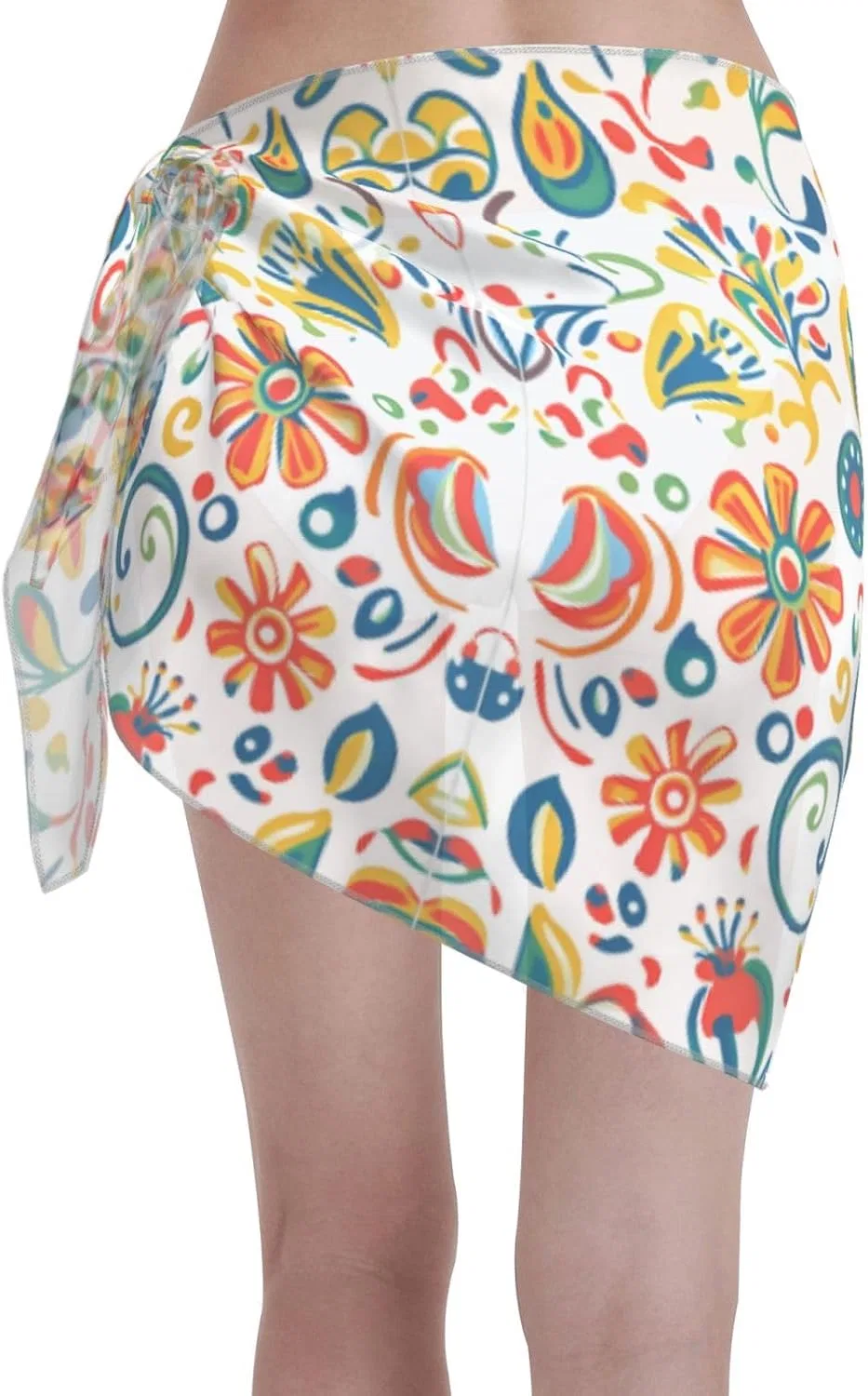 Женская пляжная накидка из шифона с волнистыми краями, Paisley Multi 1 — фото 2