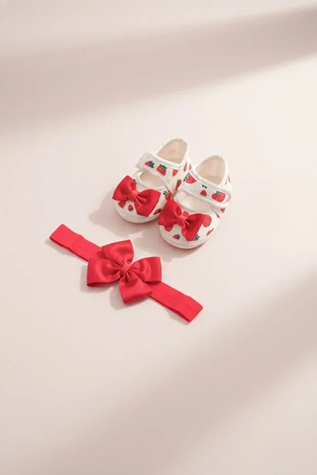 Детские пинетки для новорожденных с рисунком Strawberry Logo Aksesuar, Multicolor — фото 3
