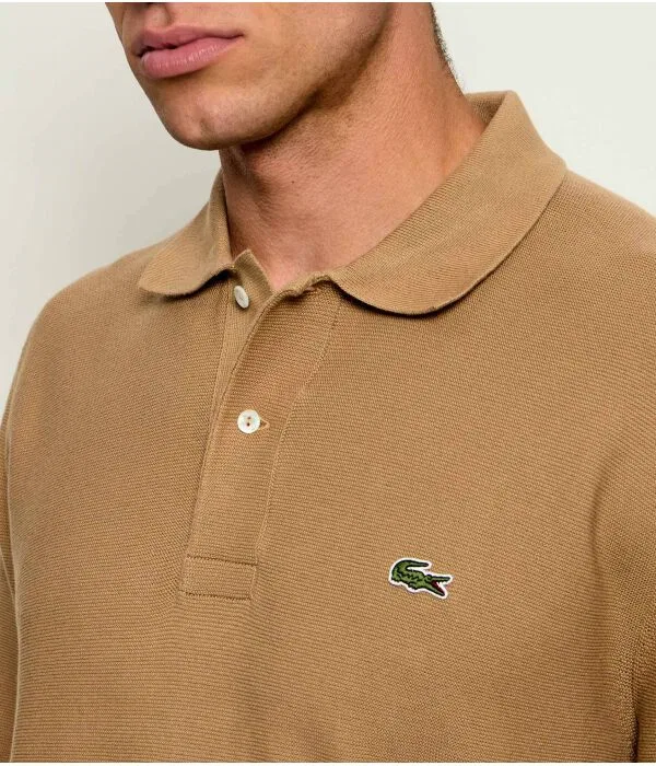 Мужское поло Regular Fit Lacoste, бежевый — фото 4