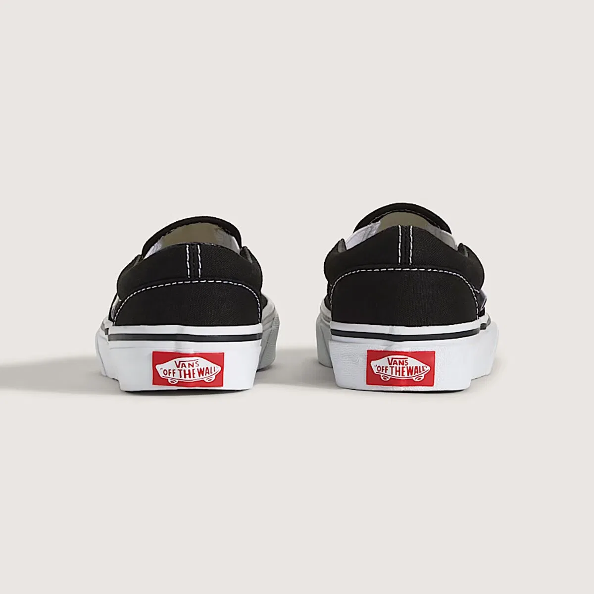 Детские кеды-слипоны с принтом Classic Slip-On Skate Shoe Vans, Black/True White — фото 2