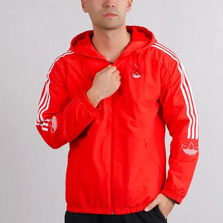 Худи-куртка с вышитым логотипом Adidas, красный — фото 2