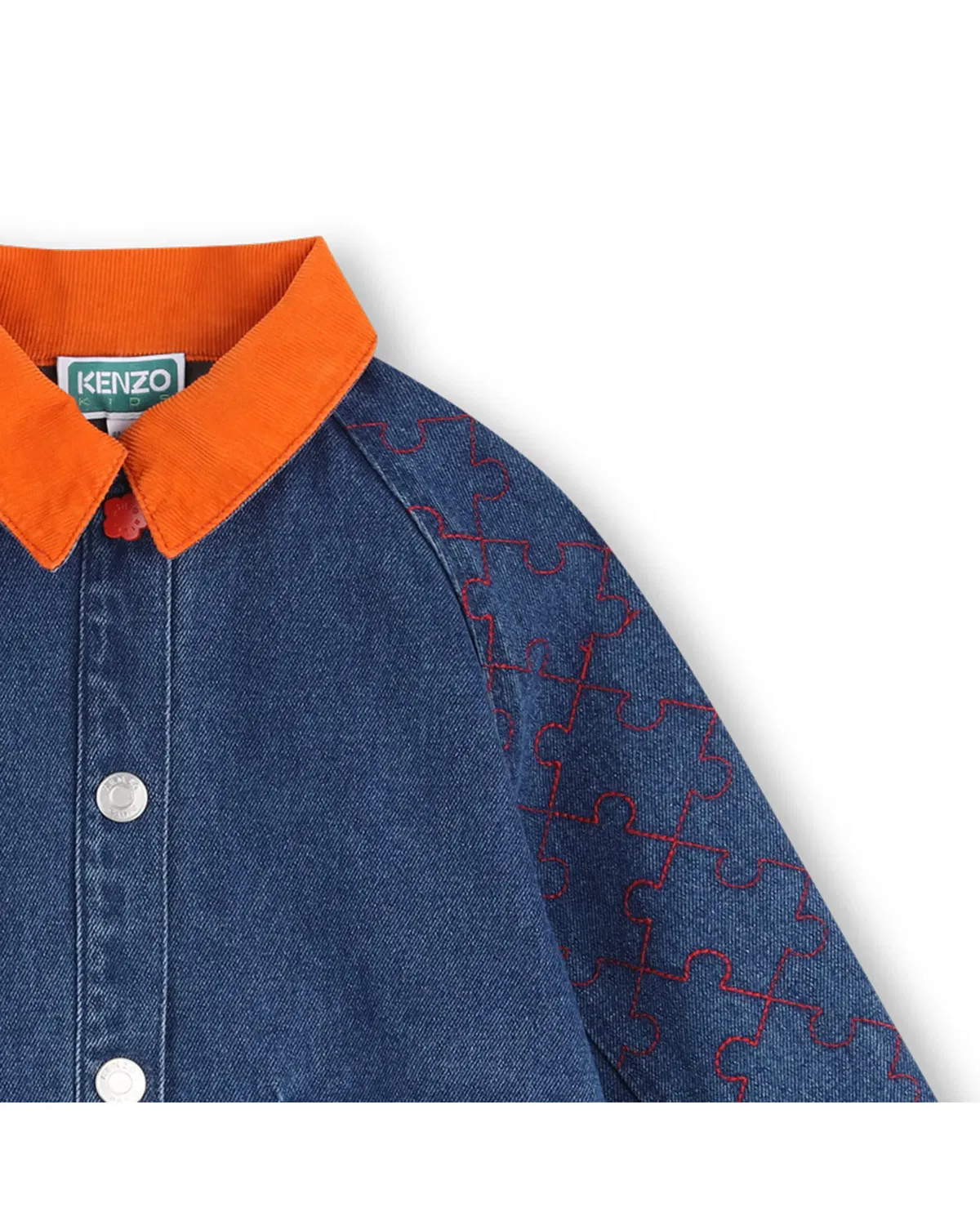 Детская куртка для девочек джинсовая Kenzo Kids, Azul — фото 2