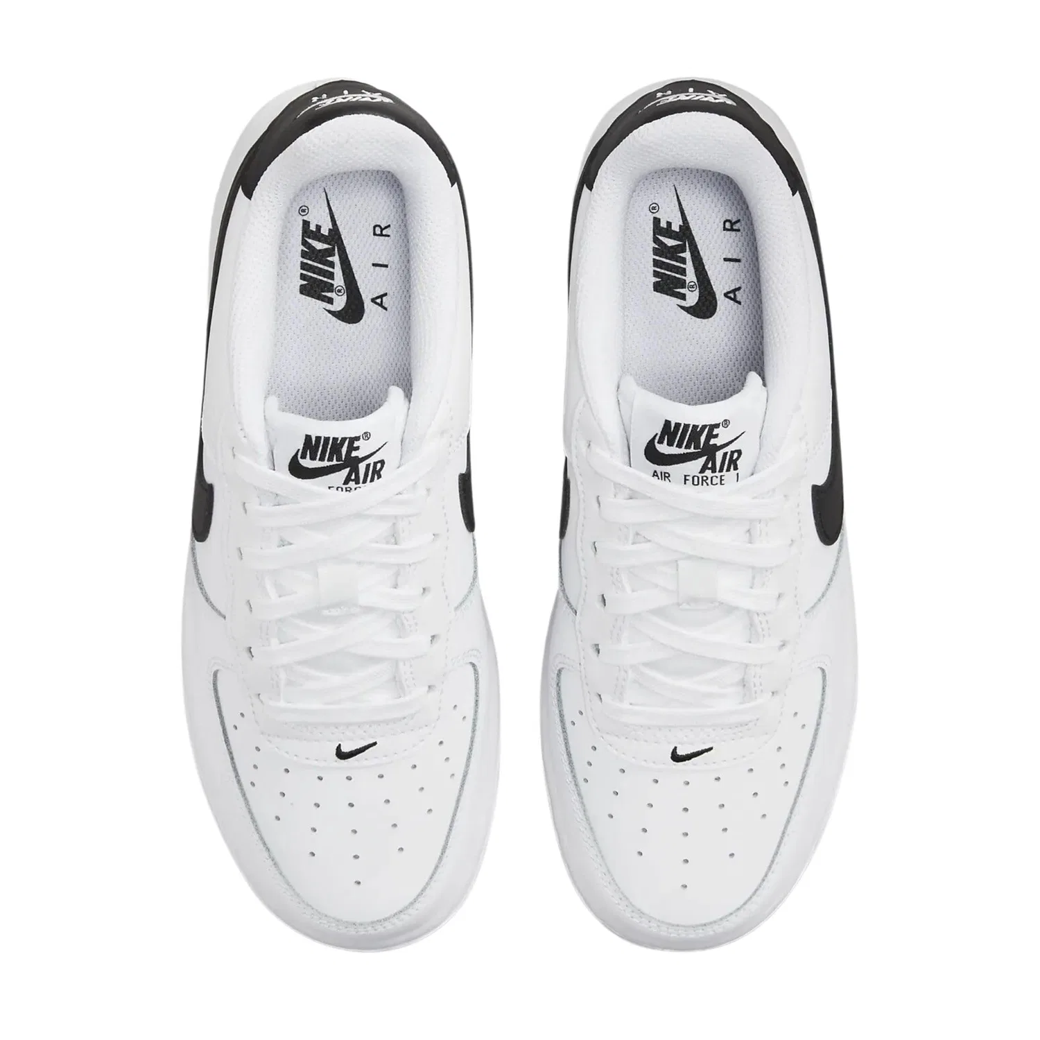 Детские кроссовки для мальчиков с кожаным верхом Air Force 1'07 Shoes NIKE, White — фото 3
