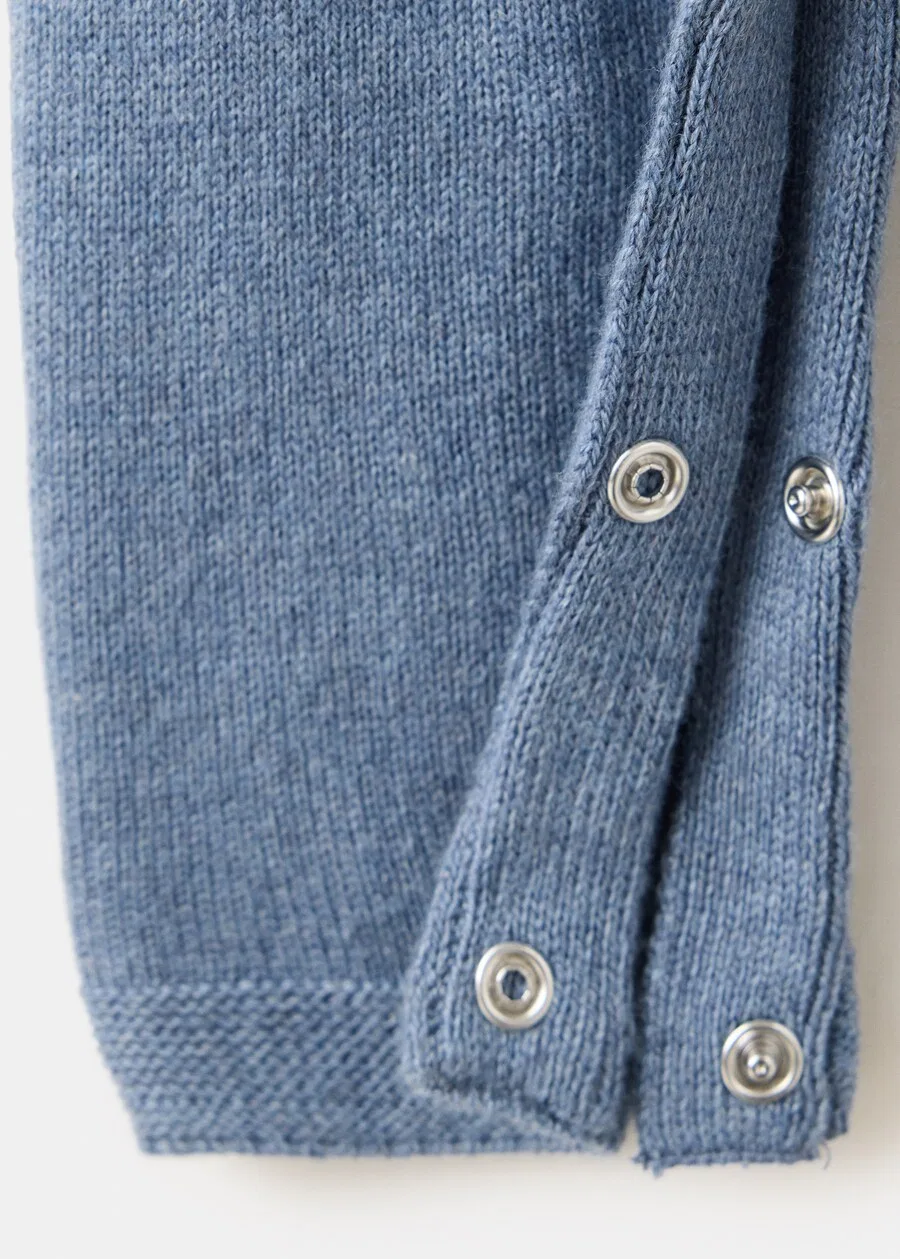 Детский комбинезон MANGO KIDS Regular Overalls 'DUNGAREES BREST3' пыльно-голубого цвета — фото 4