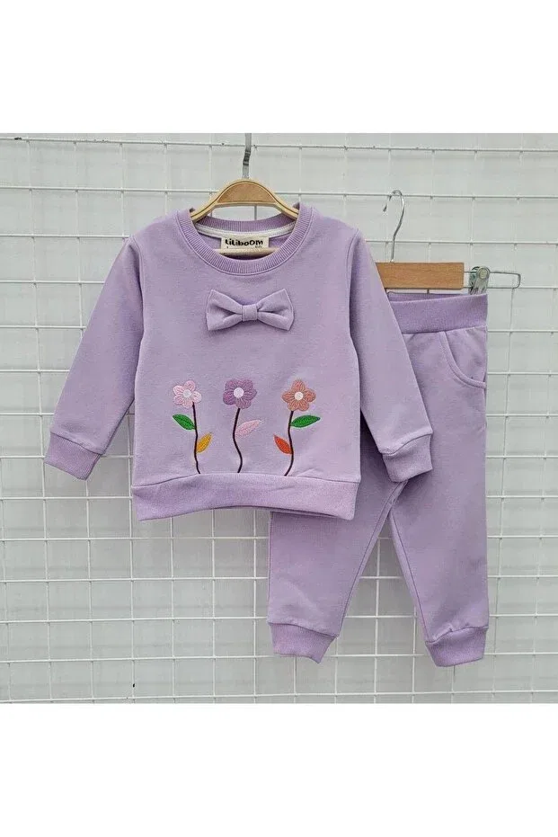 Детский спортивный комплект для девочек с длинным рукавом Lav Mer Kids, Purple — фото 2