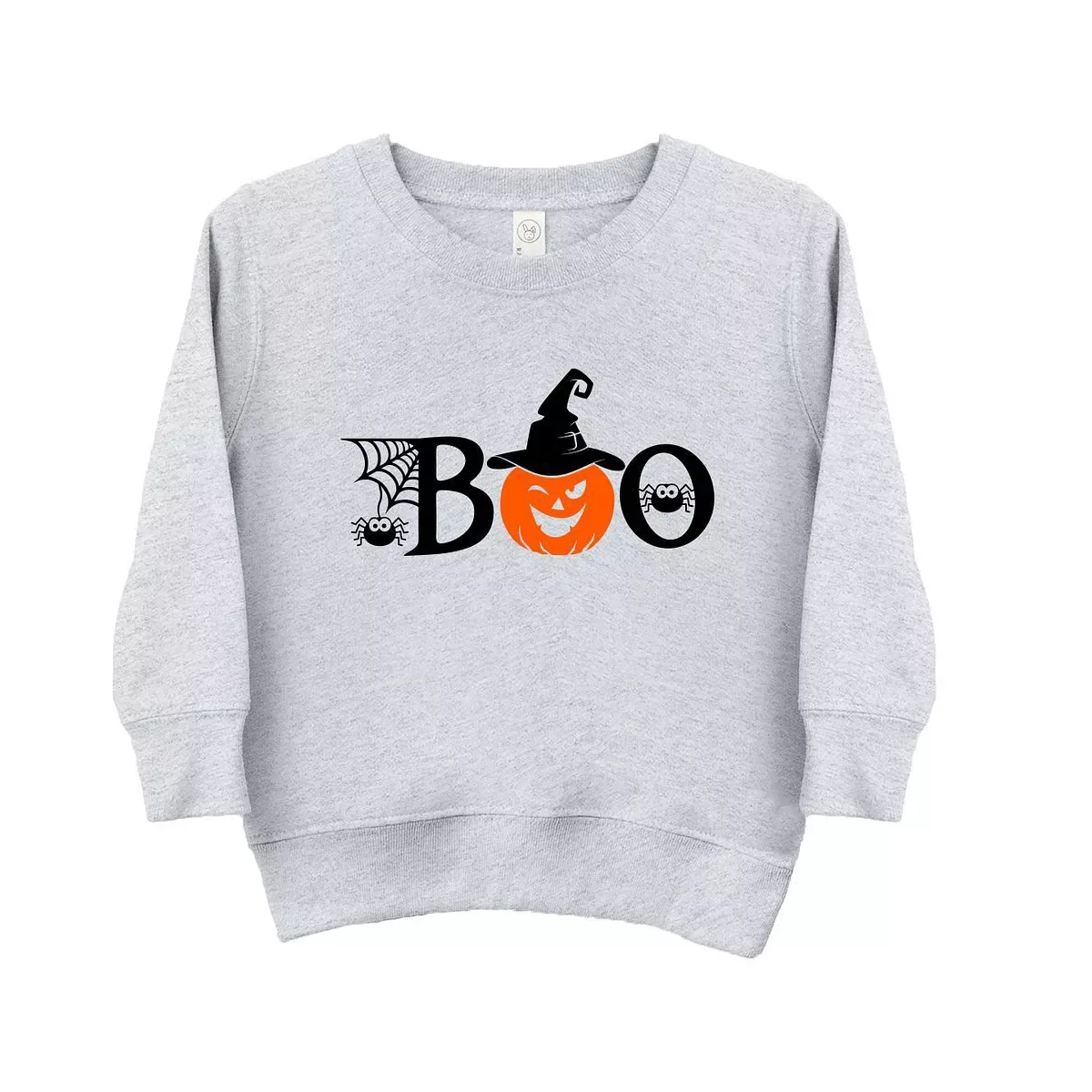 Детский свитшот с принтом Boo Pumpkin The Juniper Shop, Heather Grey