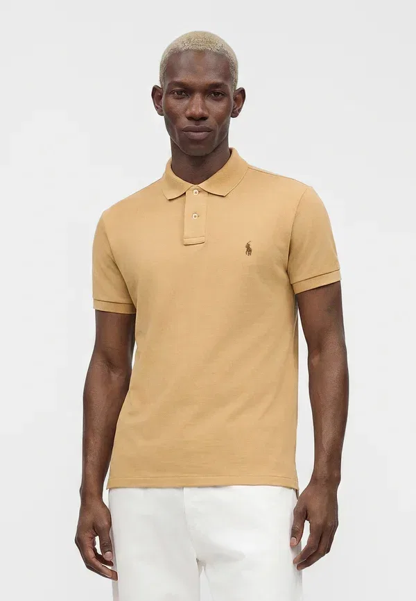 Поло хлопковое Slim fit polo shirt, Polo Ralph Lauren, Vintage Khaki, хаки