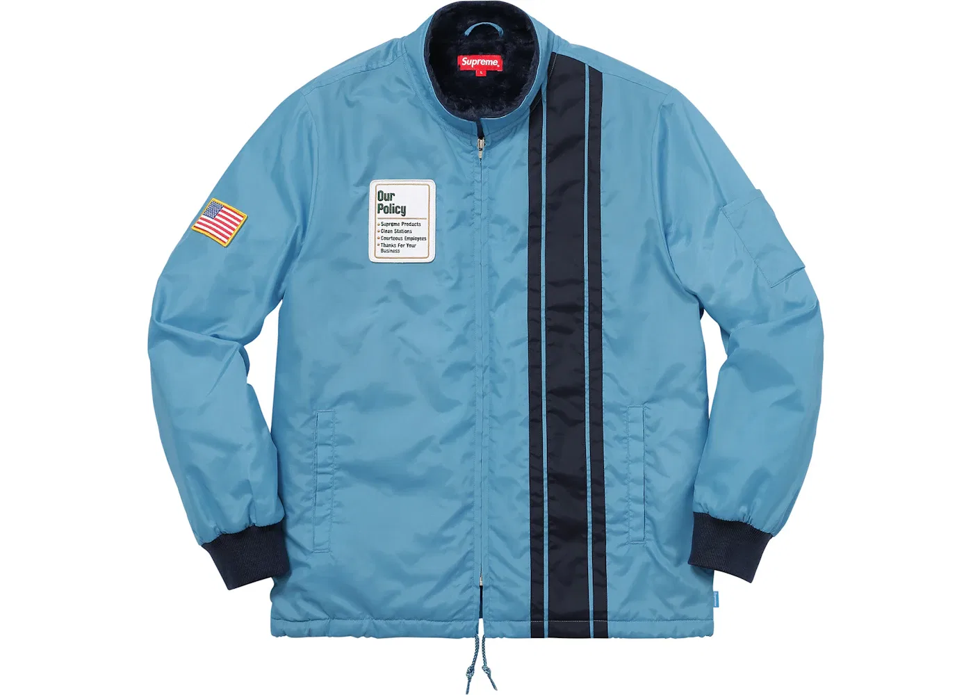 Мужская куртка с принтом Supreme Pit Crew Jacket, Light Blue
