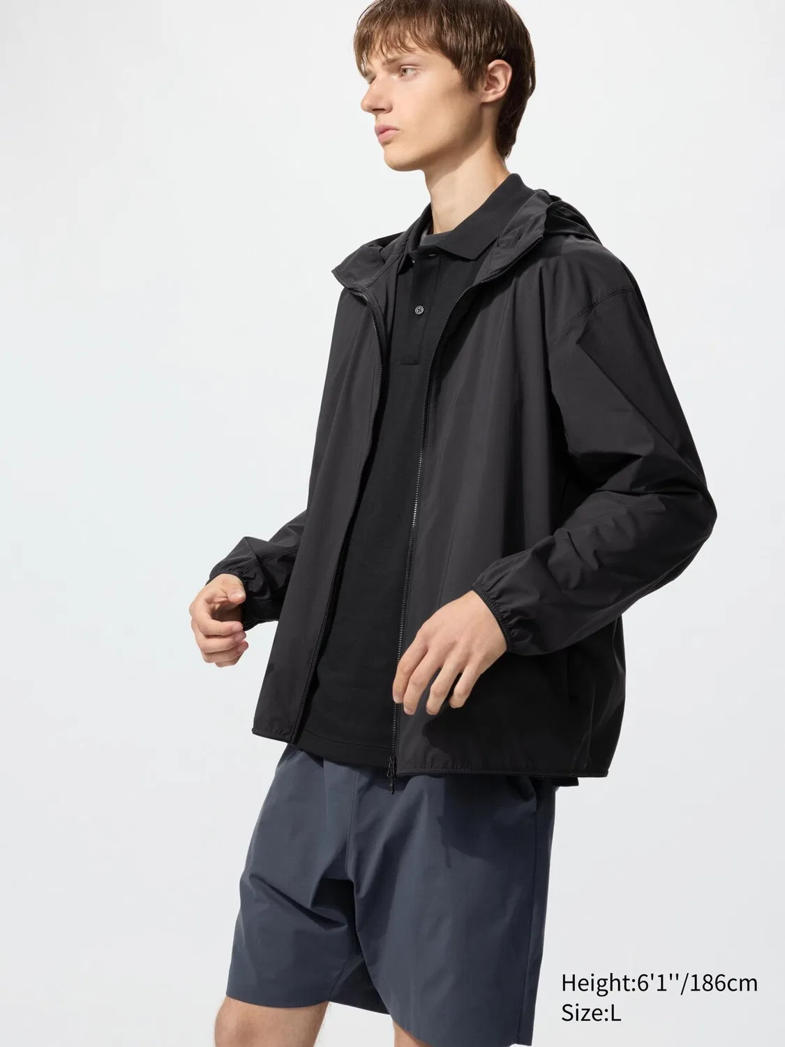 Парка Uniqlo, с защитой от УФ-излучения, черный