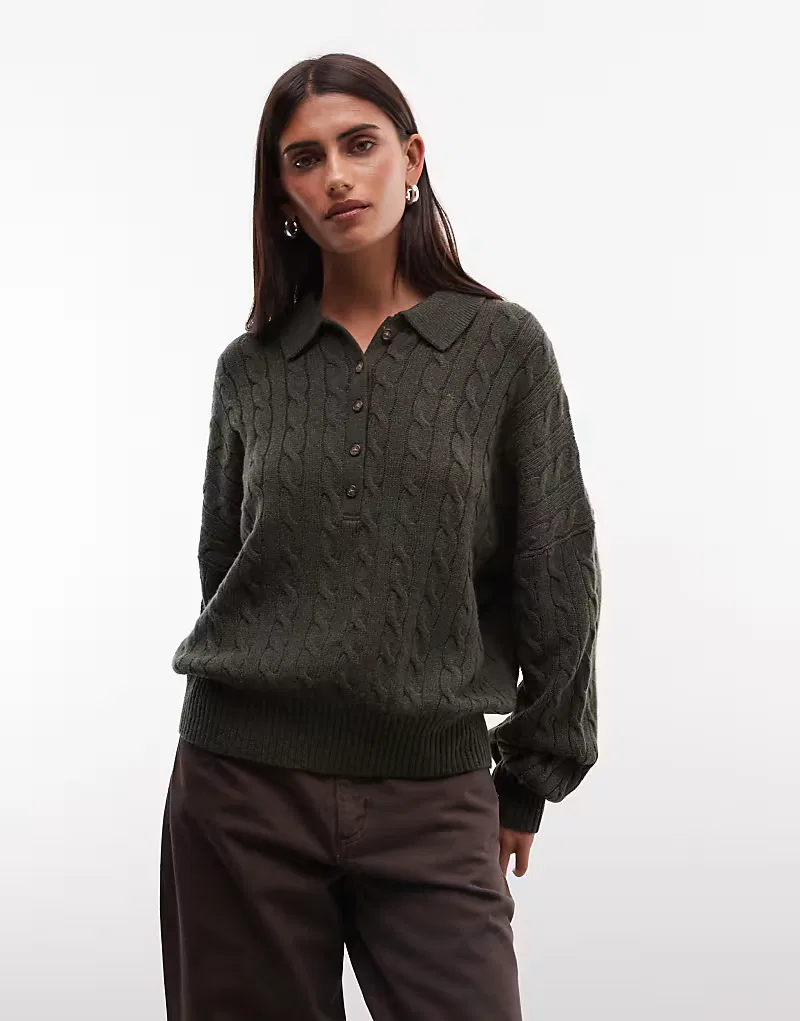 Хлопковая вязаная поло Polo Ralph Lauren с логотипом Icon, оливково-зеленый — фото 3