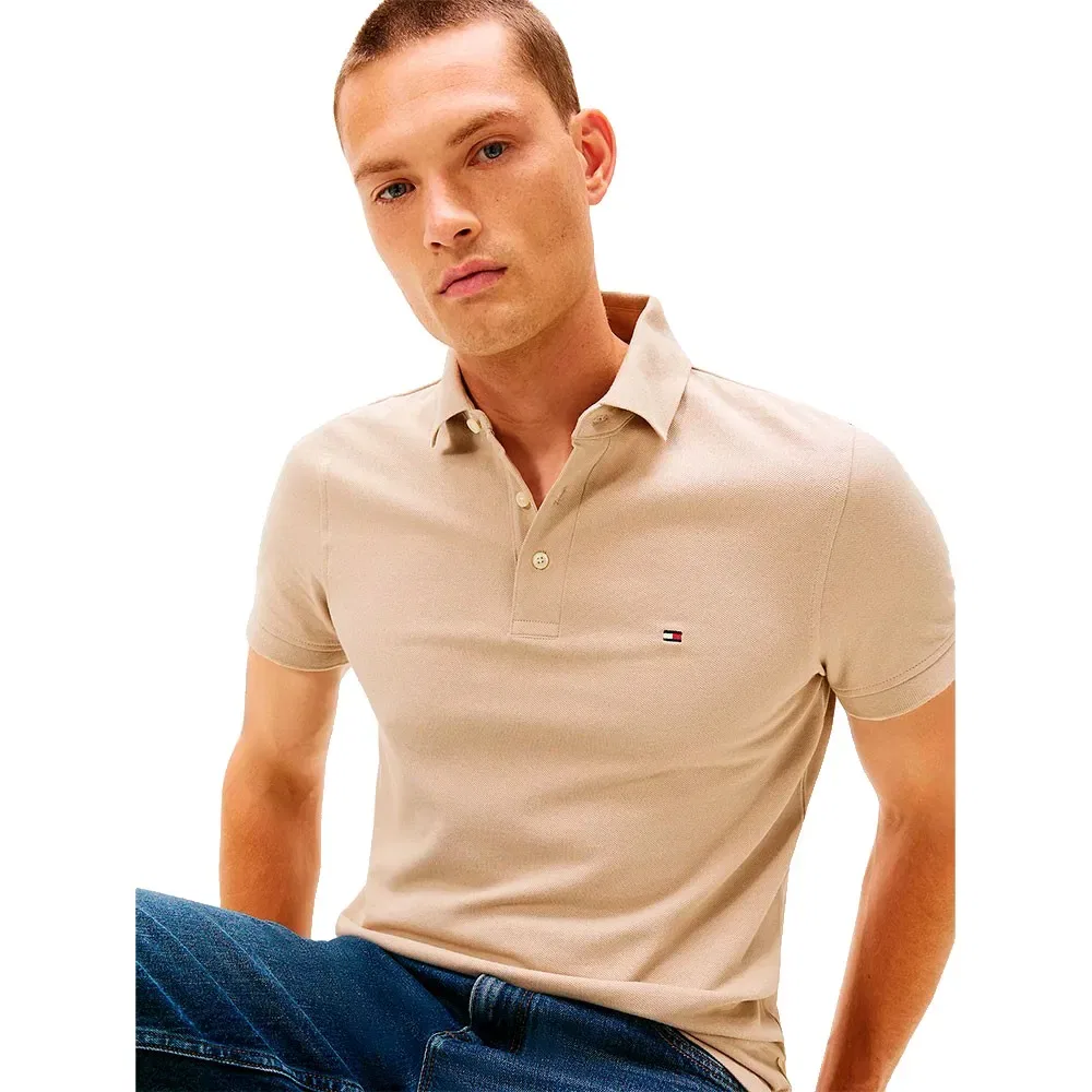 Мужское поло с коротким рукавом 1985 Slim Fit Tommy hilfiger, Beige — фото 4