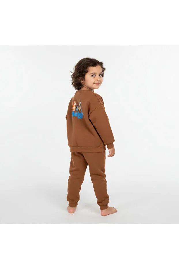 Детский спортивный комплект для мальчиков хлопковый Ilo, Brown — фото 2