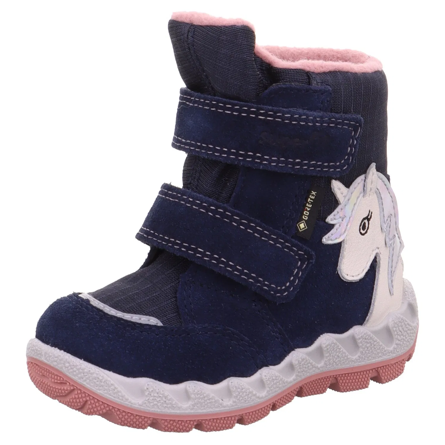 Детские зимние дутики с мотивом единорога Superfit, Dark Blue-Pink Unicorn