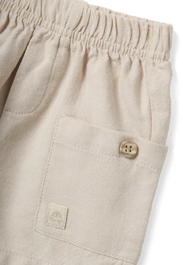 Комплект для новорожденных из хлопка и льна Set for babies - waistcoat Ovs, Beige Marl, бежевый — фото 4