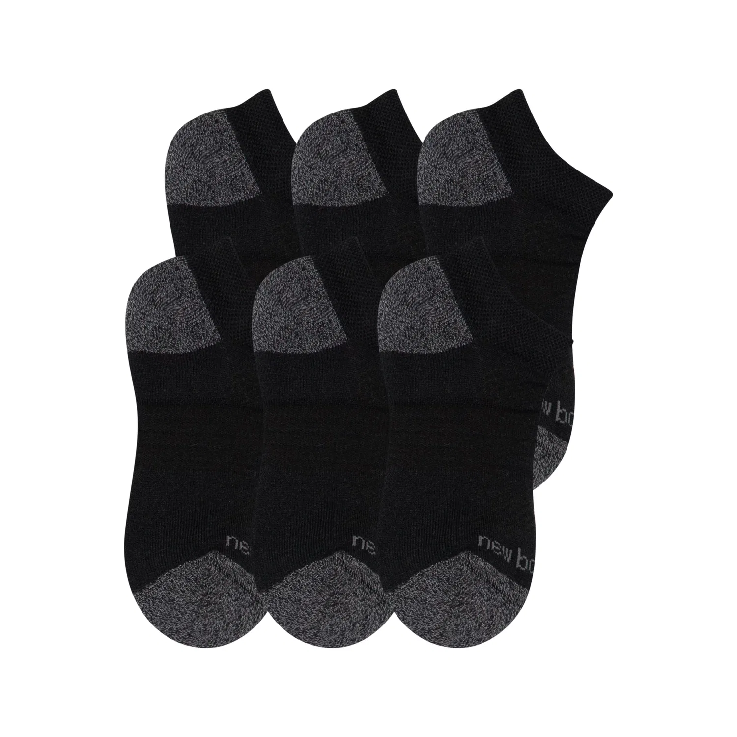 Детские носки-следы с амортизирующей стопой 6 пар New Balance, Black — фото 3