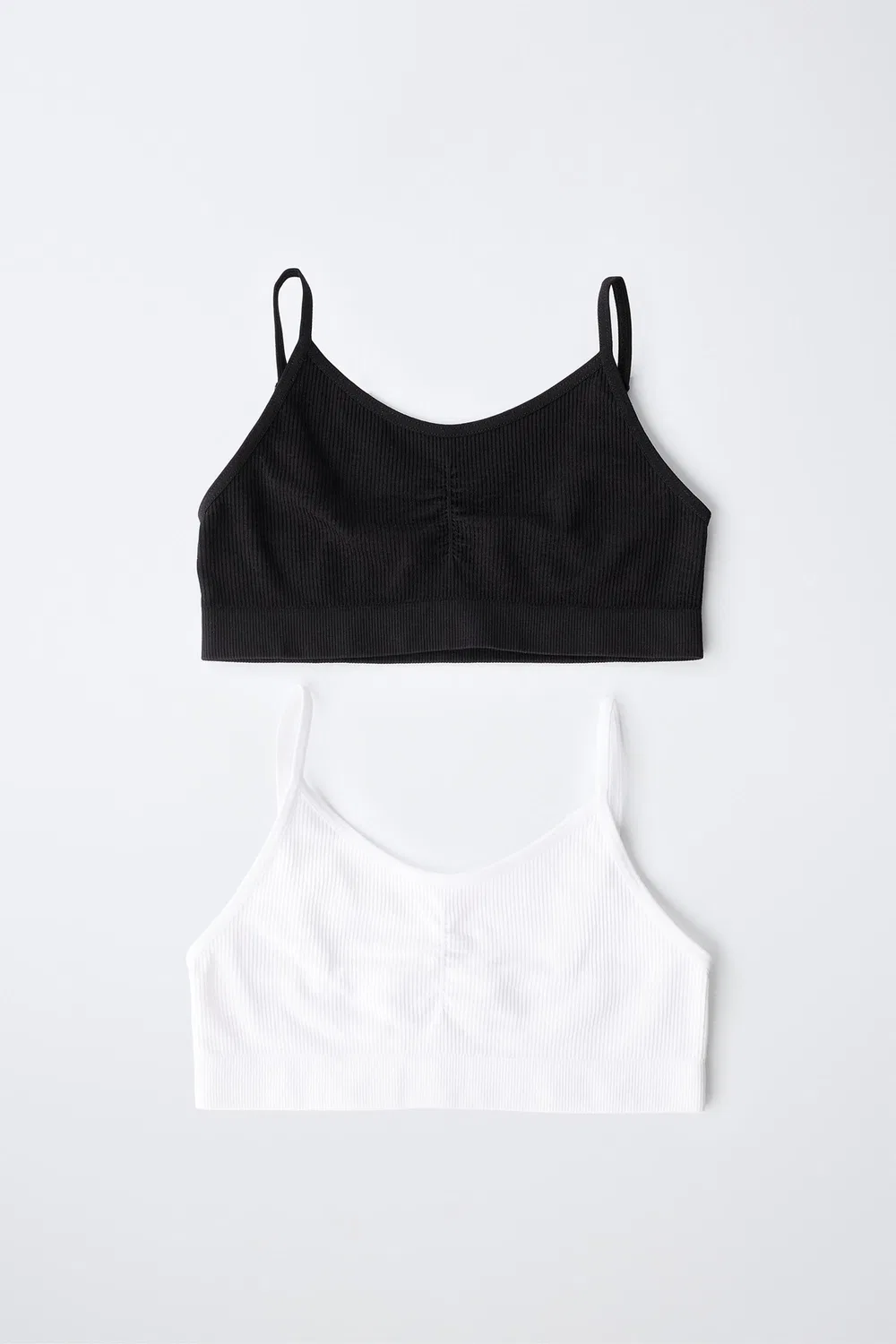 8-14 лет / Комплект из 2 бесшовных топов ZARA, Black/White — фото 4