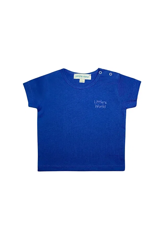 Детское для девочек футболка с коротким рукавом хлопковая Little'S World, Navy Blue — фото 3