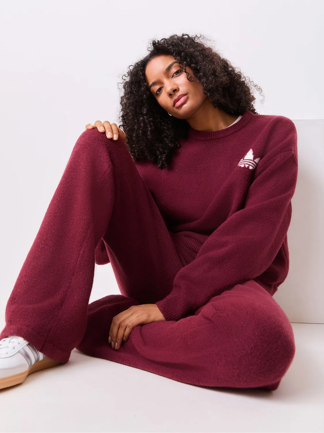 Свитер вязаный, свободная посадка, adidas Originals, красный — фото 4