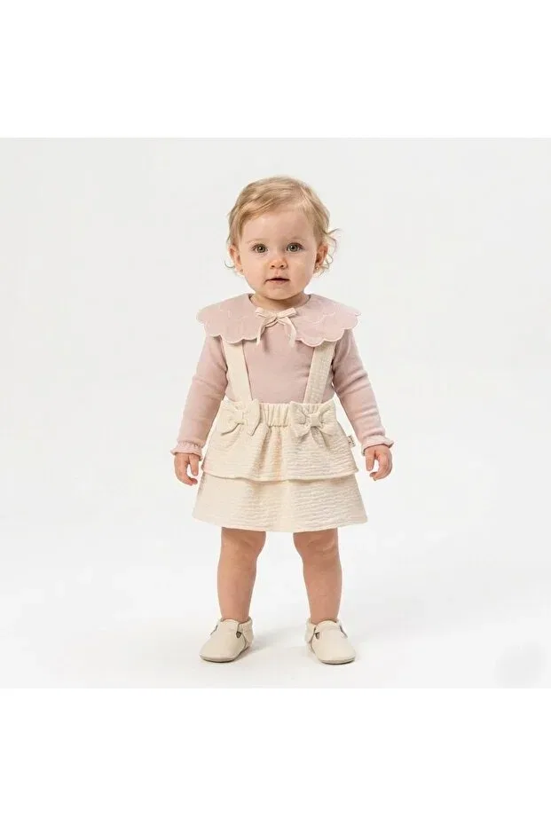 Детский комплект юбок с жаккардом для девочек Saninbaby, Ecru