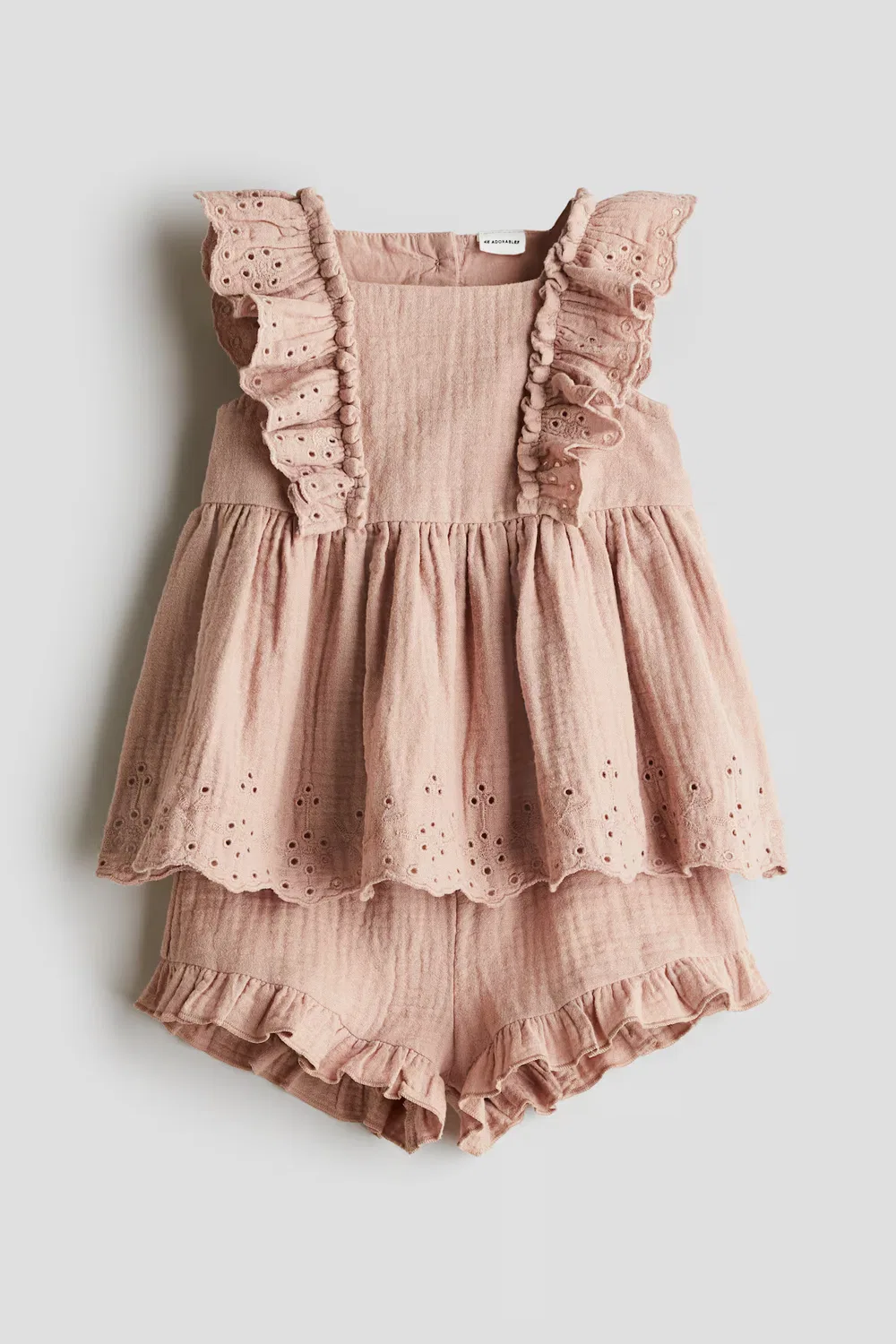 Комплект из двух предметов из хлопчатобумажной ткани H&M, Beige