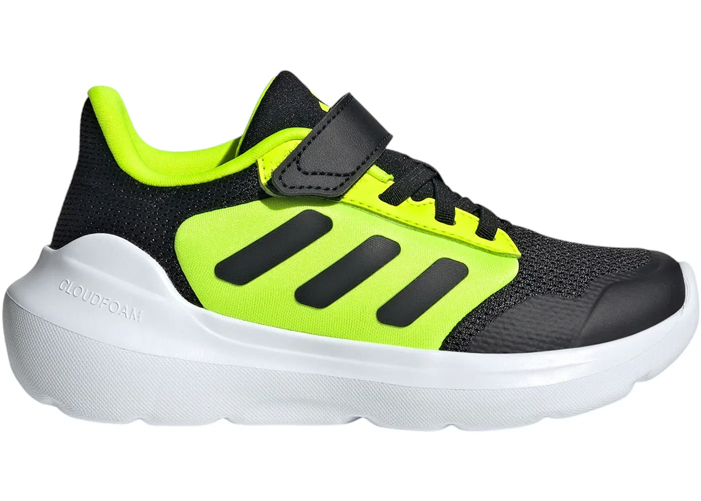 Детские кроссовки с застежкой-липучкой Adidas Tensaur Run 2.0, Core Black Core Black Lucid Lemon