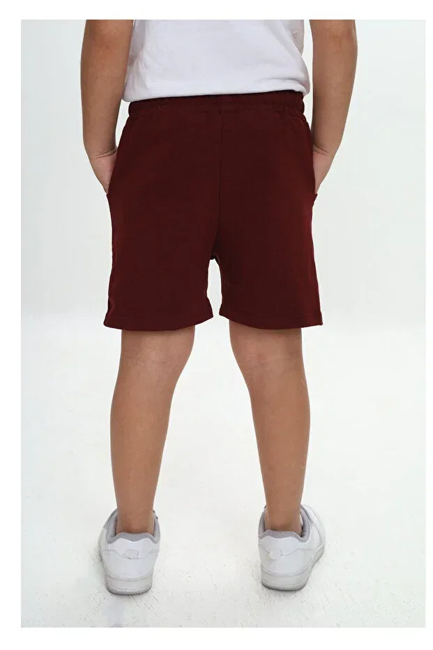 Детские шорты для мальчиков с карманами My Kids Wear, Burgundy — фото 2