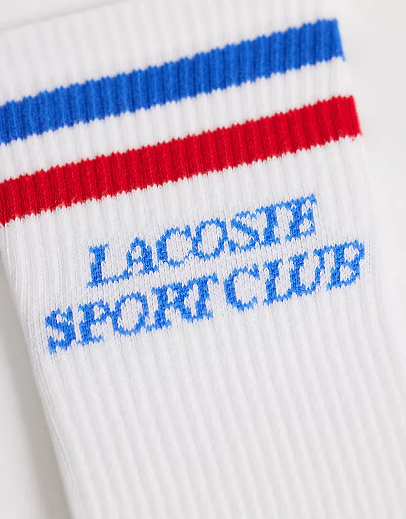 Носки спортивные с графикой 2 шт Lacoste, красный/белый — фото 2