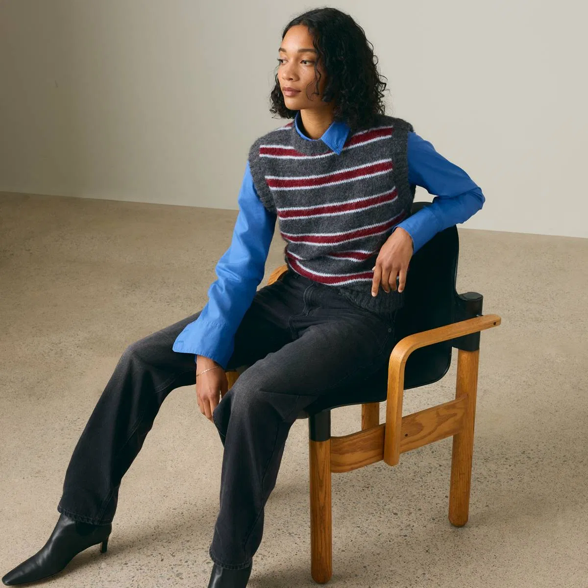 Жилет Alice Levi's, Juliette Stripe Dark Grey Heather - Multi-Color — фото 3