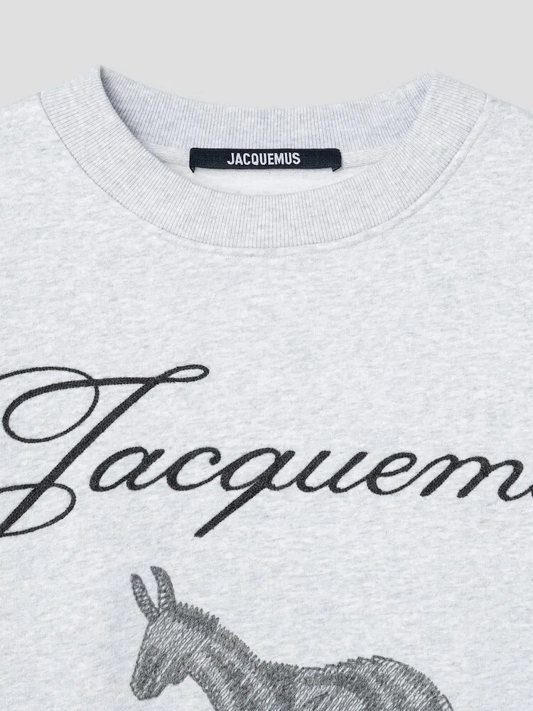 Свитшот с джаккардом Donkey JACQUEMUS, Grey — фото 3