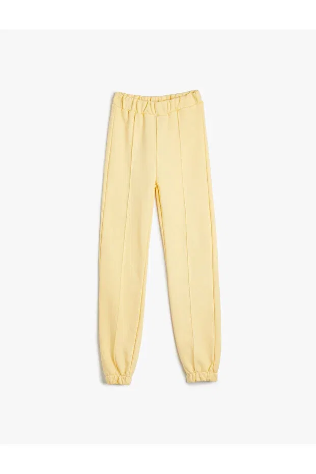 Детские спортивные штаны для девочек с карманами Basic Koton, Yellow